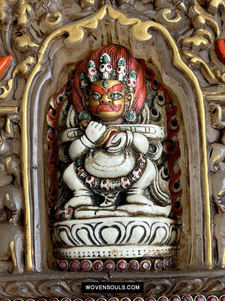 1609 Old Himalayan Crystal Buddhist Art Mahakala-WOVENSOULS Antique Textiles & Art Gallery