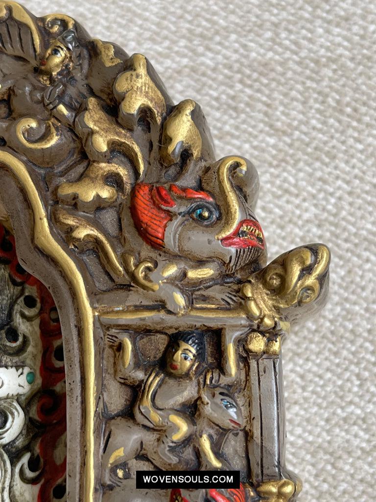 1609 Old Himalayan Crystal Buddhist Art Mahakala-WOVENSOULS Antique Textiles & Art Gallery