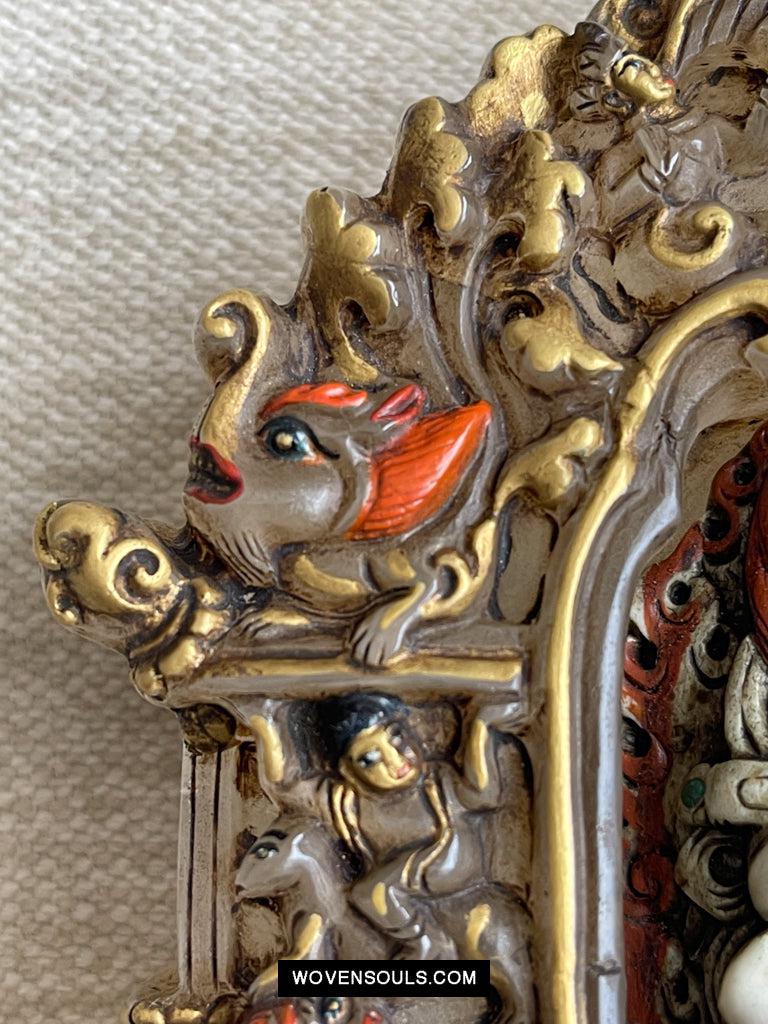 1609 Old Himalayan Crystal Buddhist Art Mahakala-WOVENSOULS Antique Textiles & Art Gallery