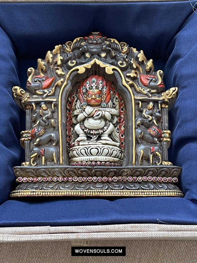 1609 Old Himalayan Crystal Buddhist Art Mahakala-WOVENSOULS Antique Textiles & Art Gallery