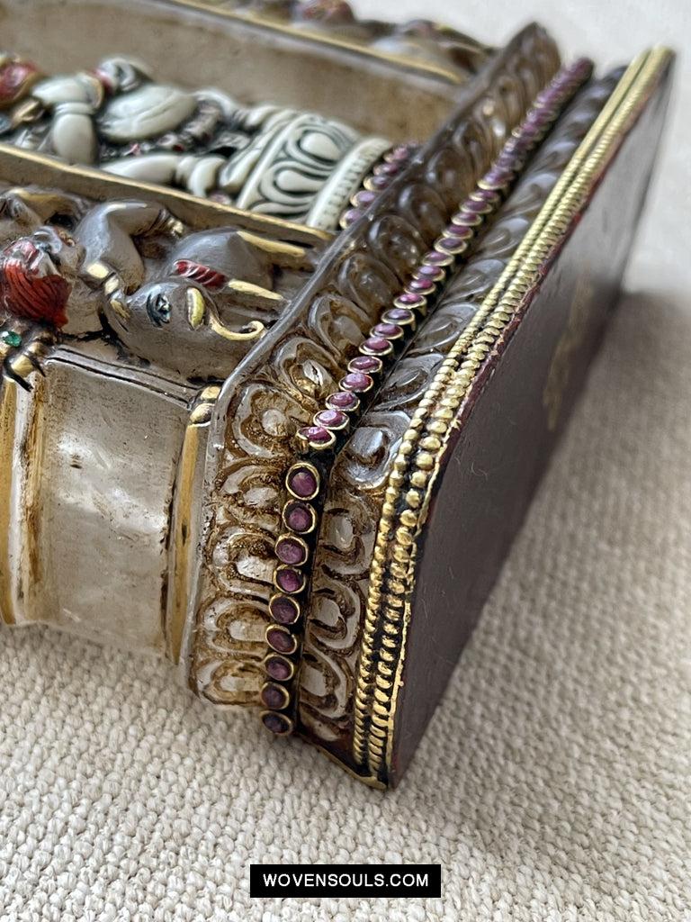 1609 Old Himalayan Crystal Buddhist Art Mahakala-WOVENSOULS Antique Textiles & Art Gallery