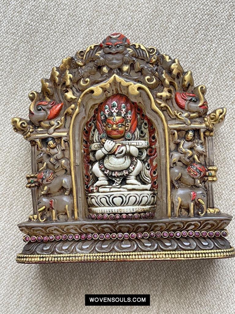 1609 Old Himalayan Crystal Buddhist Art Mahakala-WOVENSOULS Antique Textiles & Art Gallery