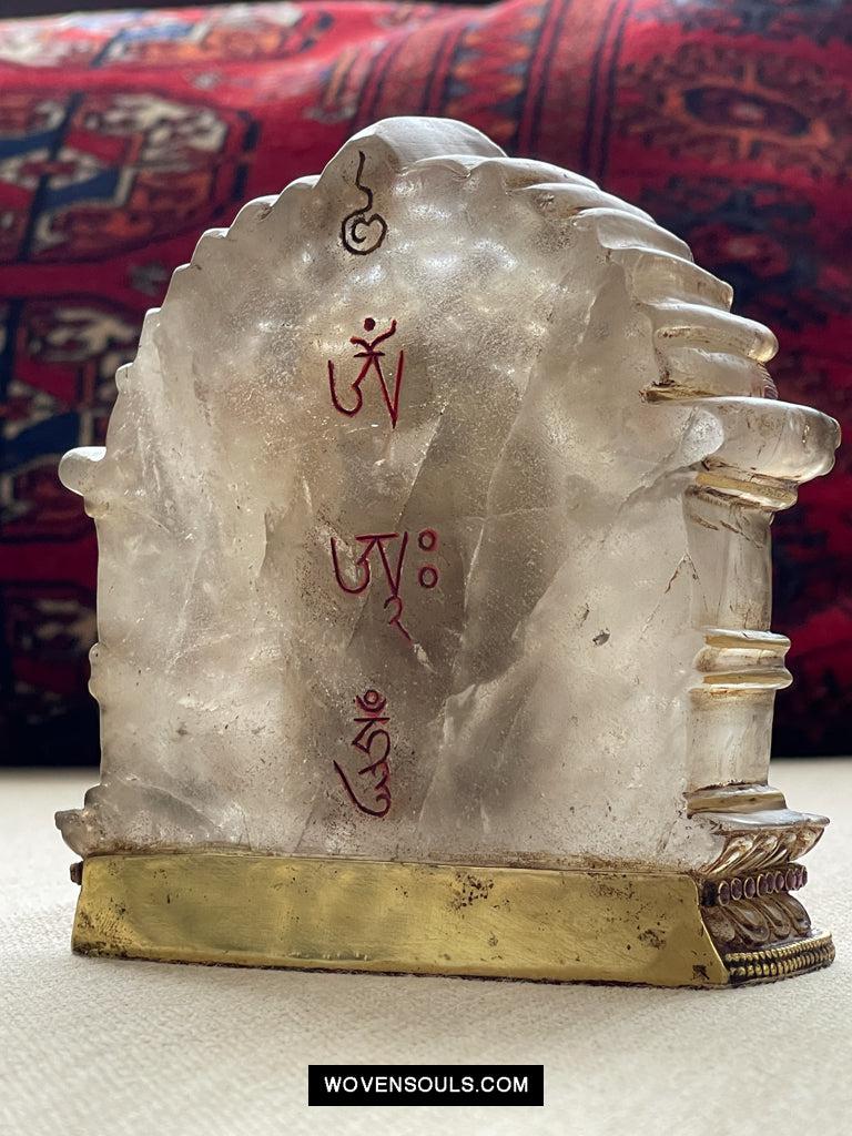 1609 Old Himalayan Crystal Buddhist Art Mahakala-WOVENSOULS Antique Textiles & Art Gallery