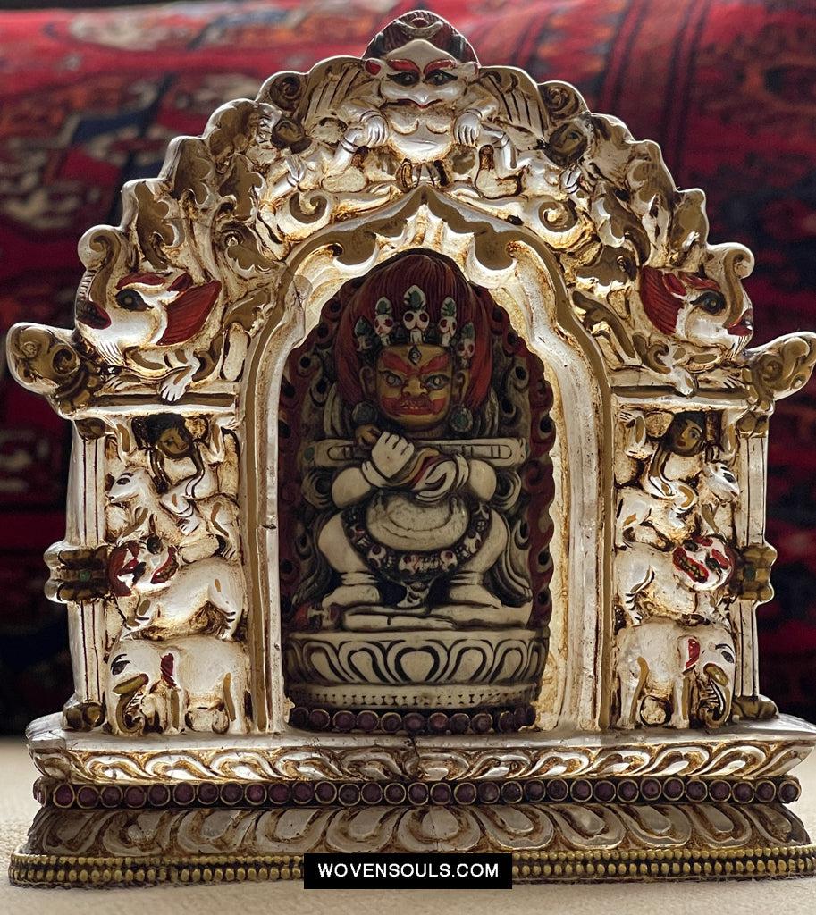 1609 Old Himalayan Crystal Buddhist Art Mahakala-WOVENSOULS Antique Textiles & Art Gallery