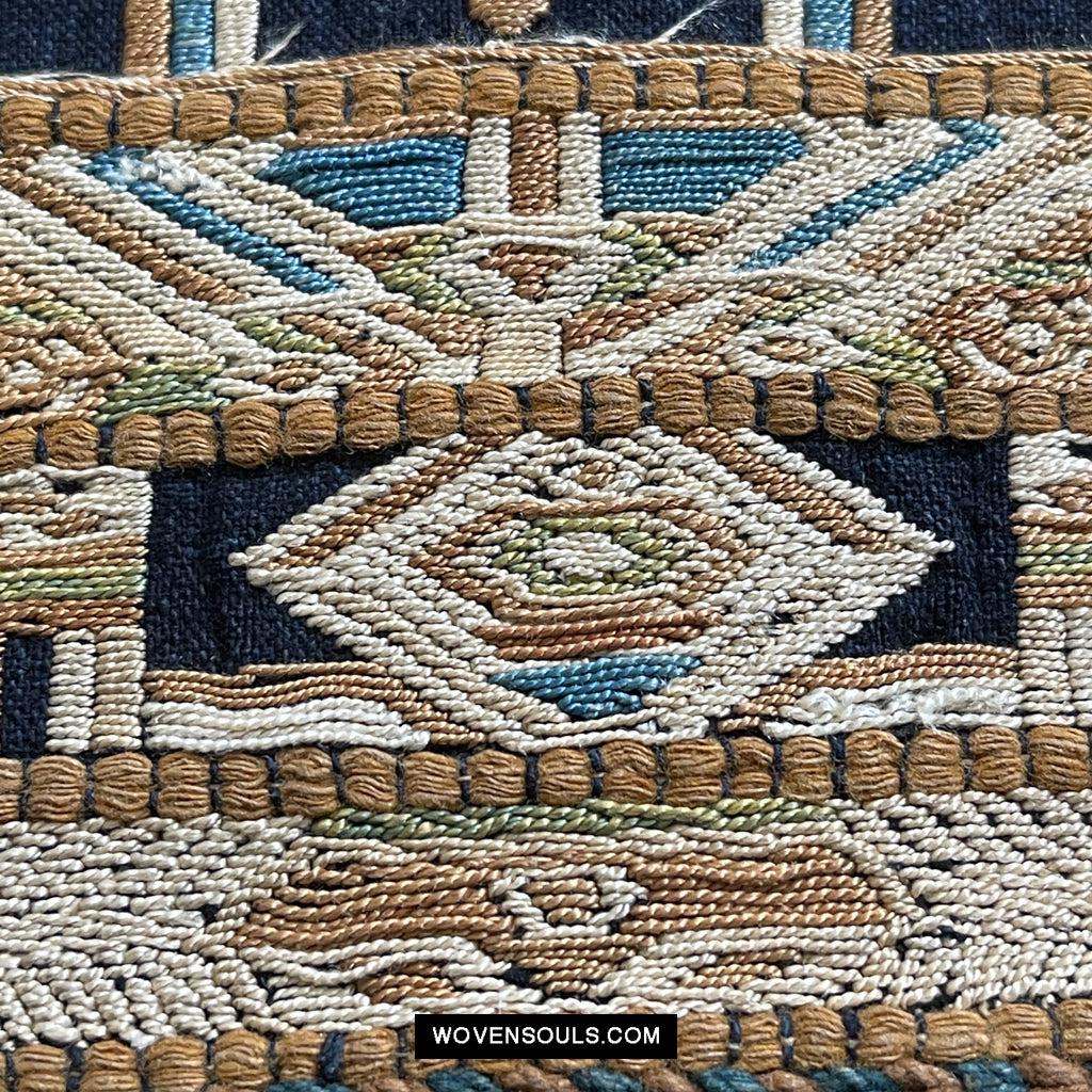 1610 Old Chinese Hainan Meifu Li Ethnic Minority Head wrap turban w Inscription-WOVENSOULS Antique Textiles & Art Gallery