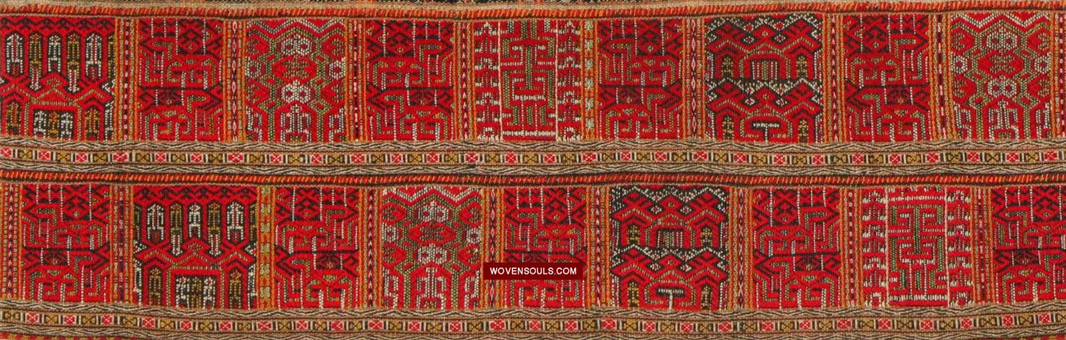 1614 Old Chinese Hainan Run Li Ethnic Minority Woven Skirt-WOVENSOULS Antique Textiles & Art Gallery