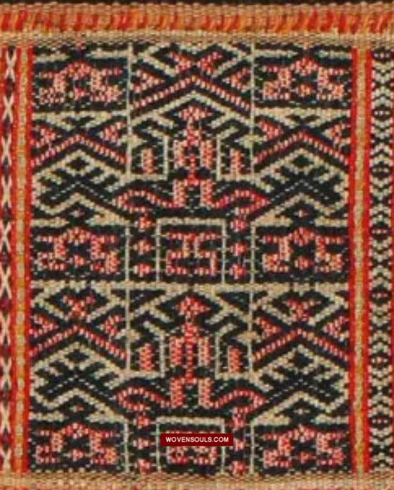 1614 Old Chinese Hainan Run Li Ethnic Minority Woven Skirt-WOVENSOULS Antique Textiles & Art Gallery