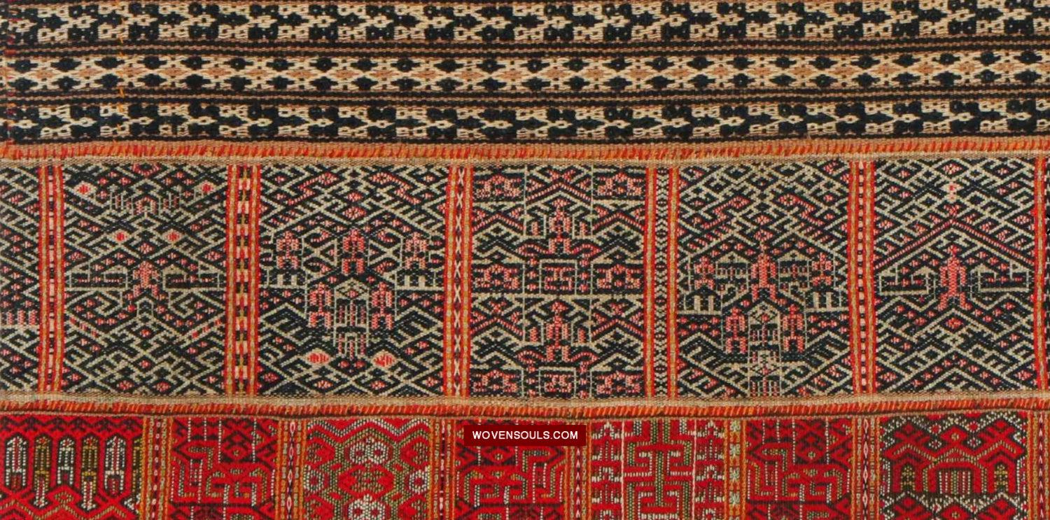 1614 Old Chinese Hainan Run Li Ethnic Minority Woven Skirt-WOVENSOULS Antique Textiles & Art Gallery