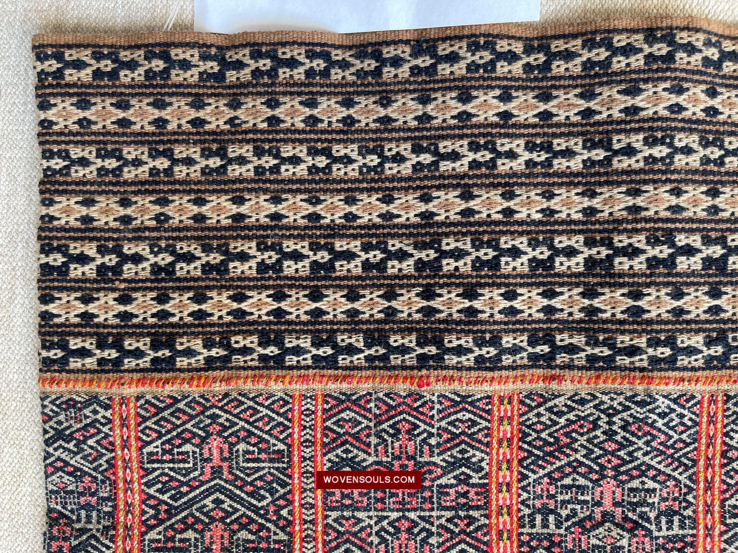 1614 Old Chinese Hainan Run Li Ethnic Minority Woven Skirt-WOVENSOULS Antique Textiles & Art Gallery