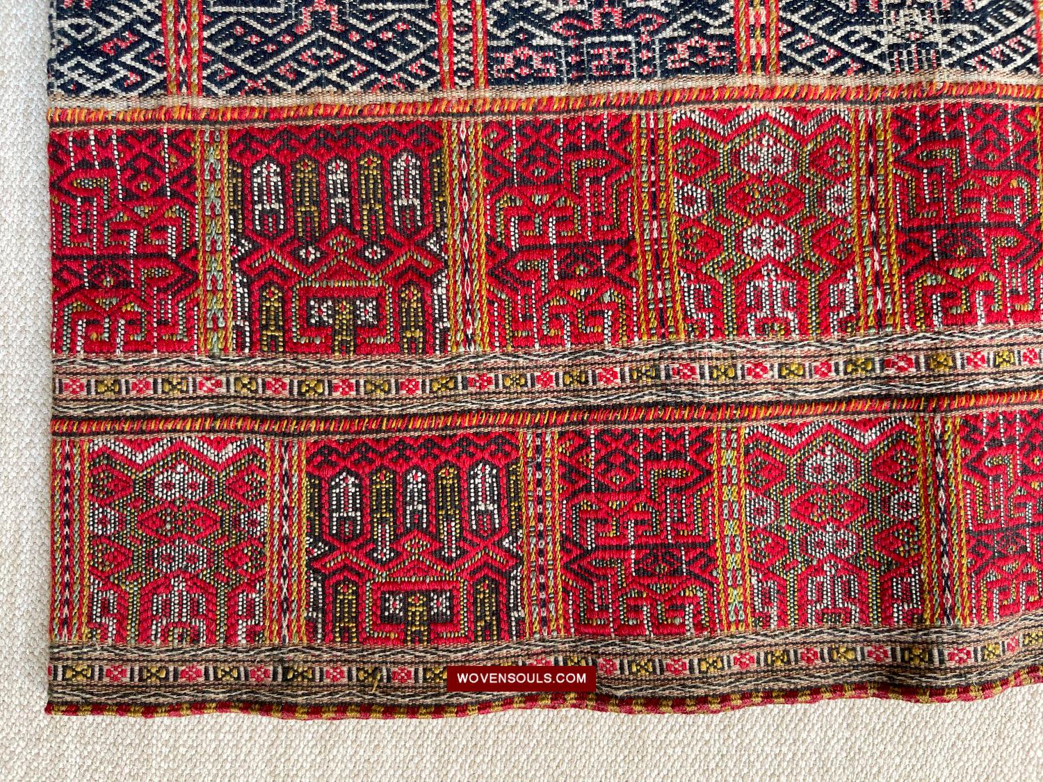 1614 Old Chinese Hainan Run Li Ethnic Minority Woven Skirt-WOVENSOULS Antique Textiles & Art Gallery