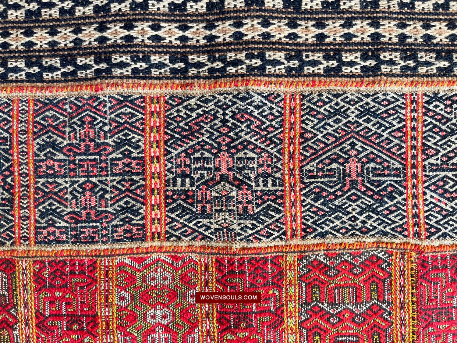 1614 Old Chinese Hainan Run Li Ethnic Minority Woven Skirt-WOVENSOULS Antique Textiles & Art Gallery