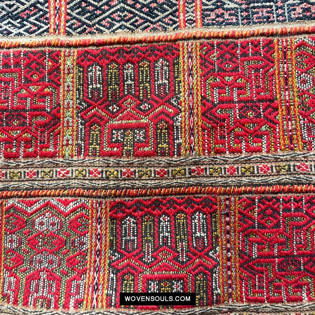 1614 Old Chinese Hainan Run Li Ethnic Minority Woven Skirt-WOVENSOULS Antique Textiles & Art Gallery