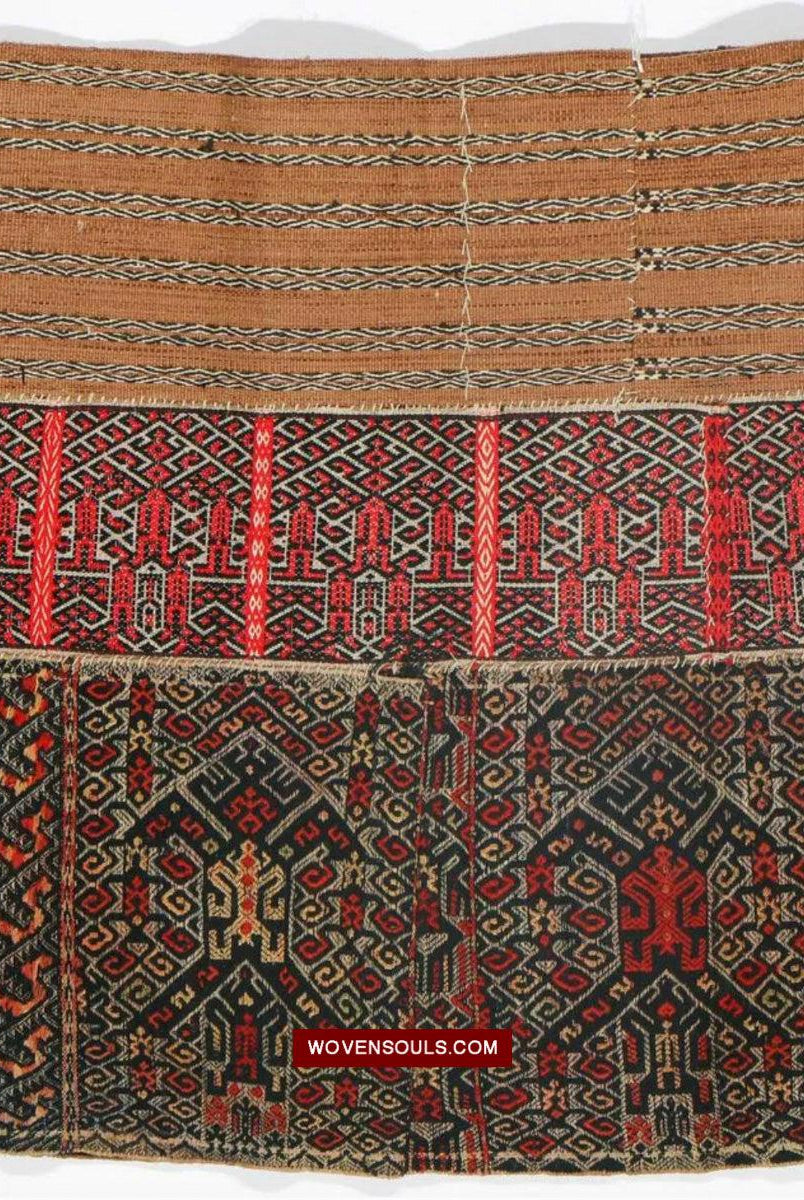1615 Museum-Quality Old Chinese Hainan Run Li Ethnic Minority Woven Skirt-WOVENSOULS Antique Textiles & Art Gallery