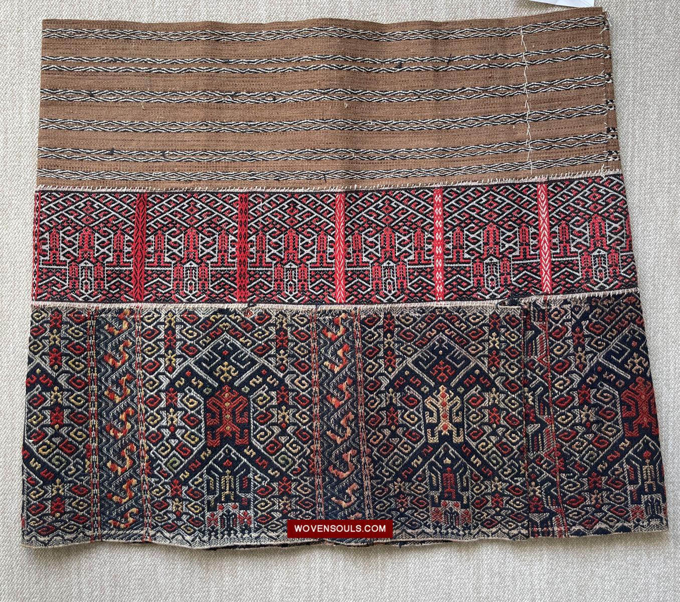1615 Museum-Quality Old Chinese Hainan Run Li Ethnic Minority Woven Skirt-WOVENSOULS Antique Textiles & Art Gallery