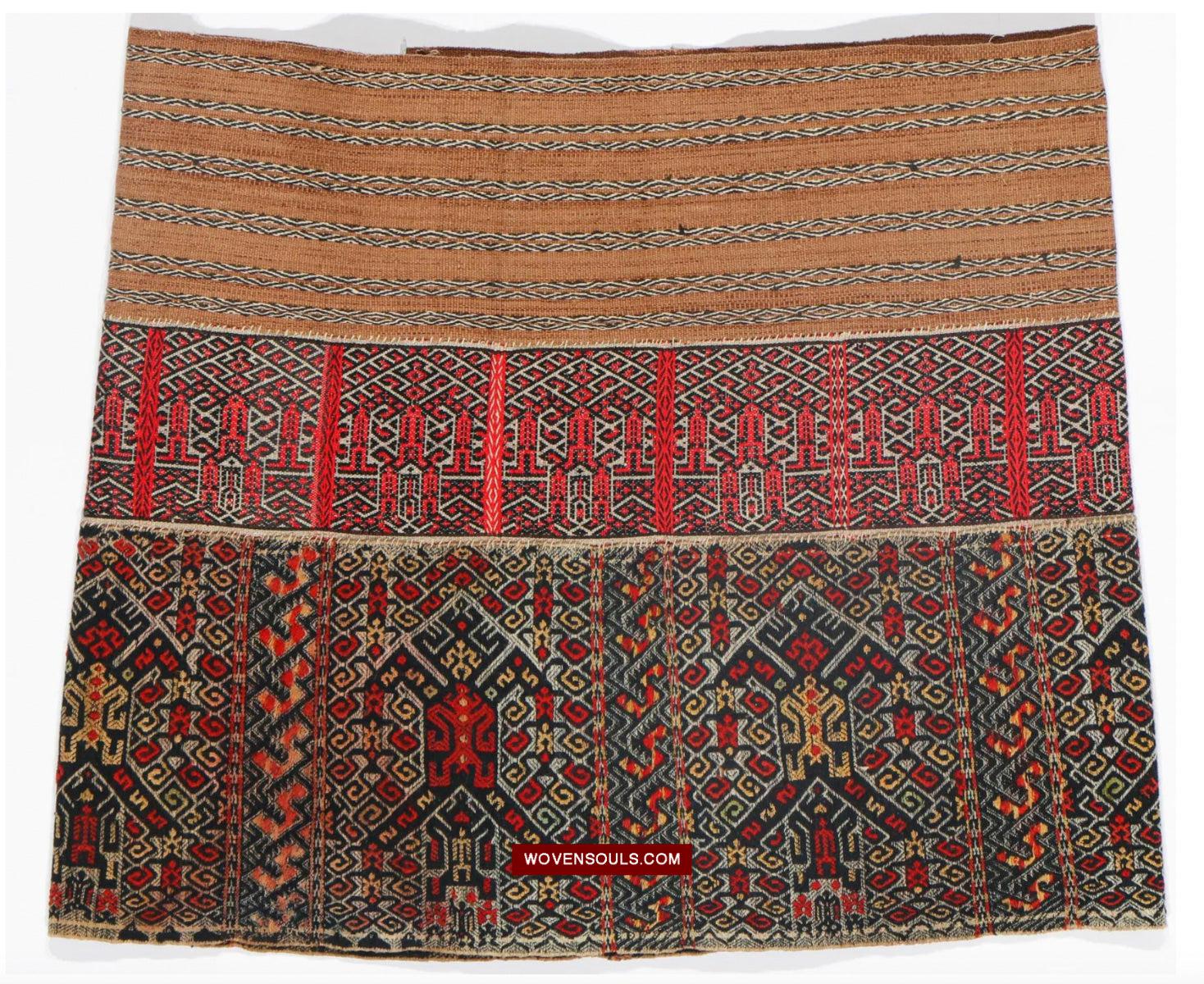 1615 Museum-Quality Old Chinese Hainan Run Li Ethnic Minority Woven Skirt-WOVENSOULS Antique Textiles & Art Gallery