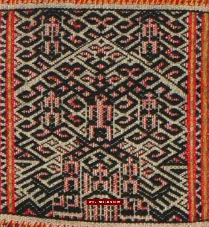 1616 Fine Old Chinese Hainan Run Li Ethnic Minority Woven Skirt-WOVENSOULS Antique Textiles & Art Gallery