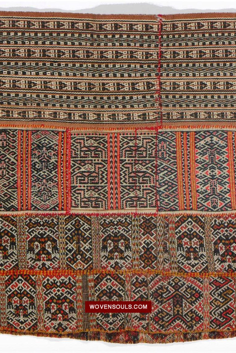 1616 Fine Old Chinese Hainan Run Li Ethnic Minority Woven Skirt-WOVENSOULS Antique Textiles & Art Gallery