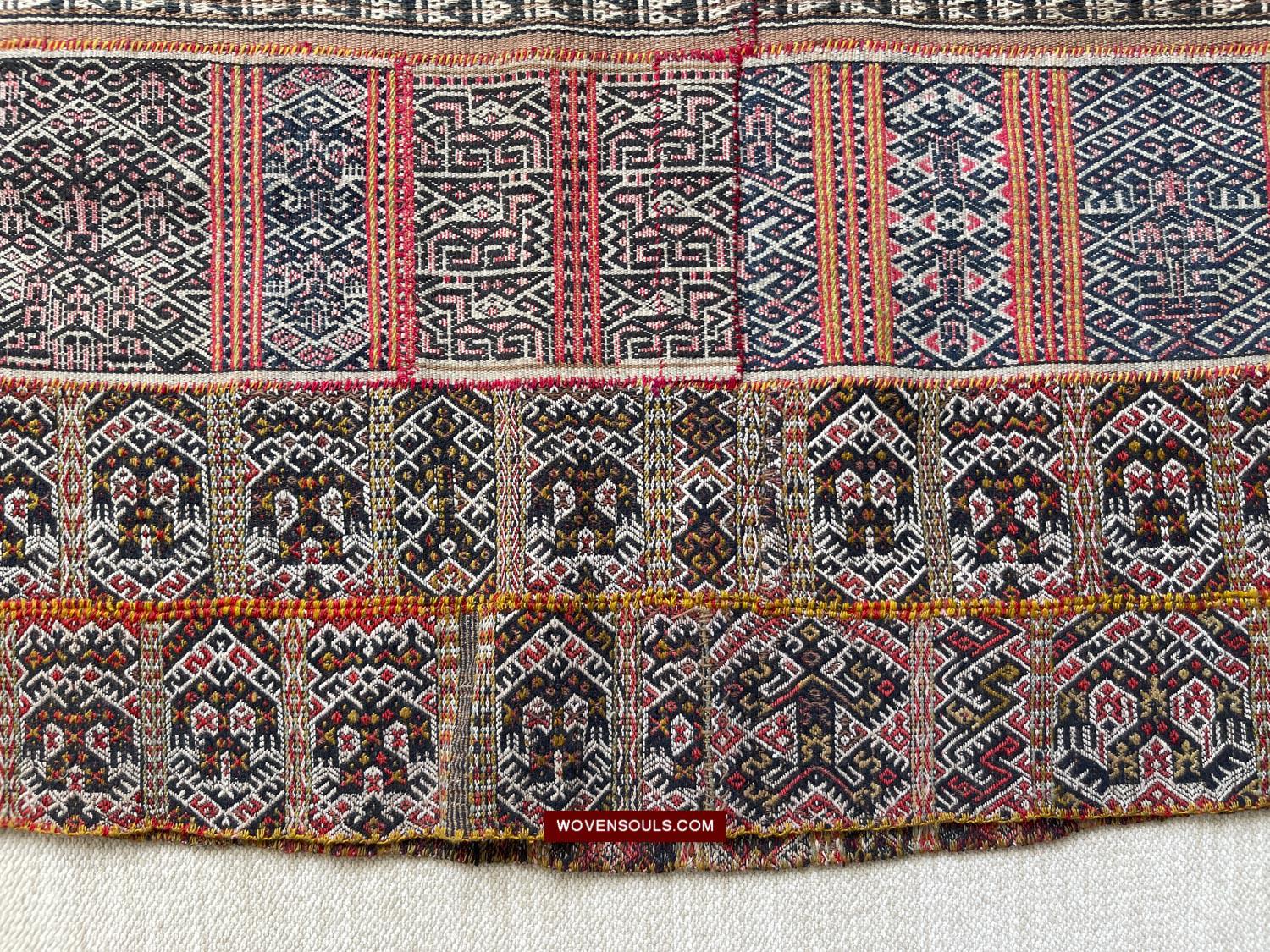 1616 Fine Old Chinese Hainan Run Li Ethnic Minority Woven Skirt-WOVENSOULS Antique Textiles & Art Gallery