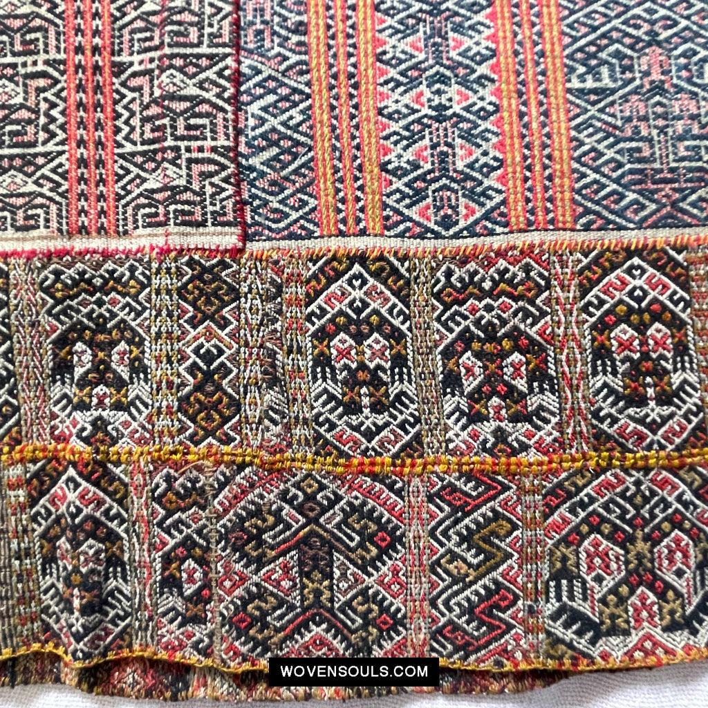 1616 Fine Old Chinese Hainan Run Li Ethnic Minority Woven Skirt-WOVENSOULS Antique Textiles & Art Gallery
