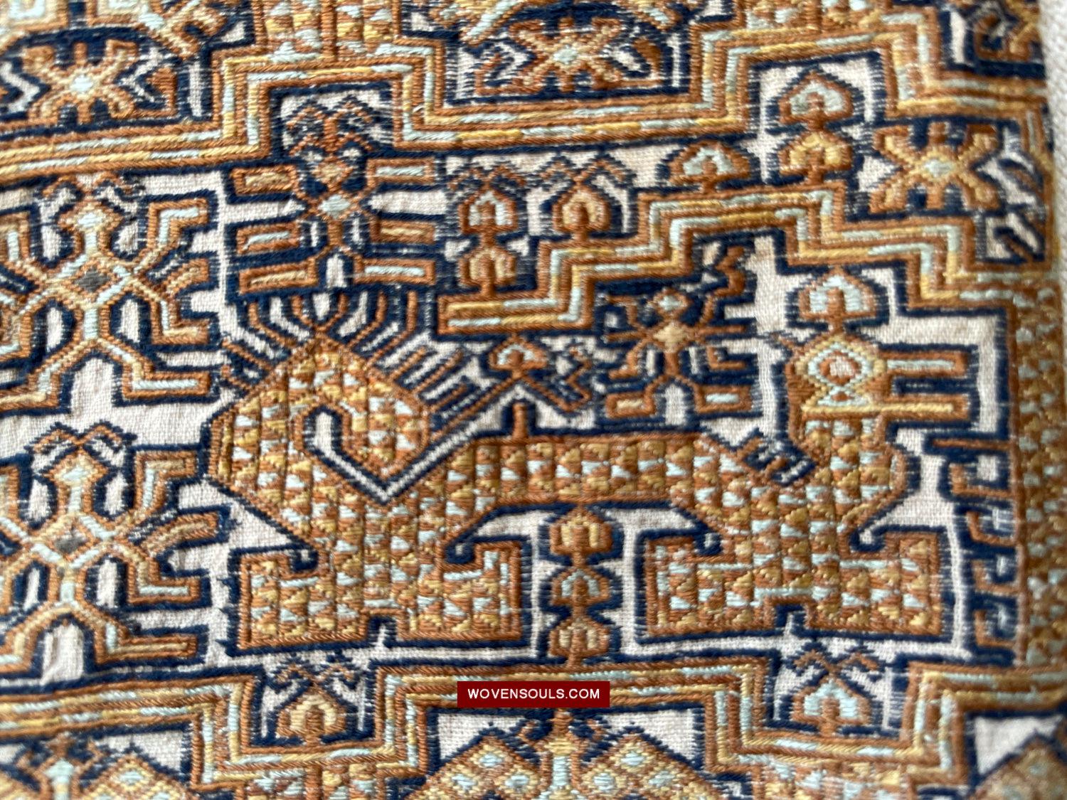 1617 Museum-Quality Old Chinese Hainan Run Li Ethnic Minority Woven Tunic Jacket-WOVENSOULS Antique Textiles & Art Gallery