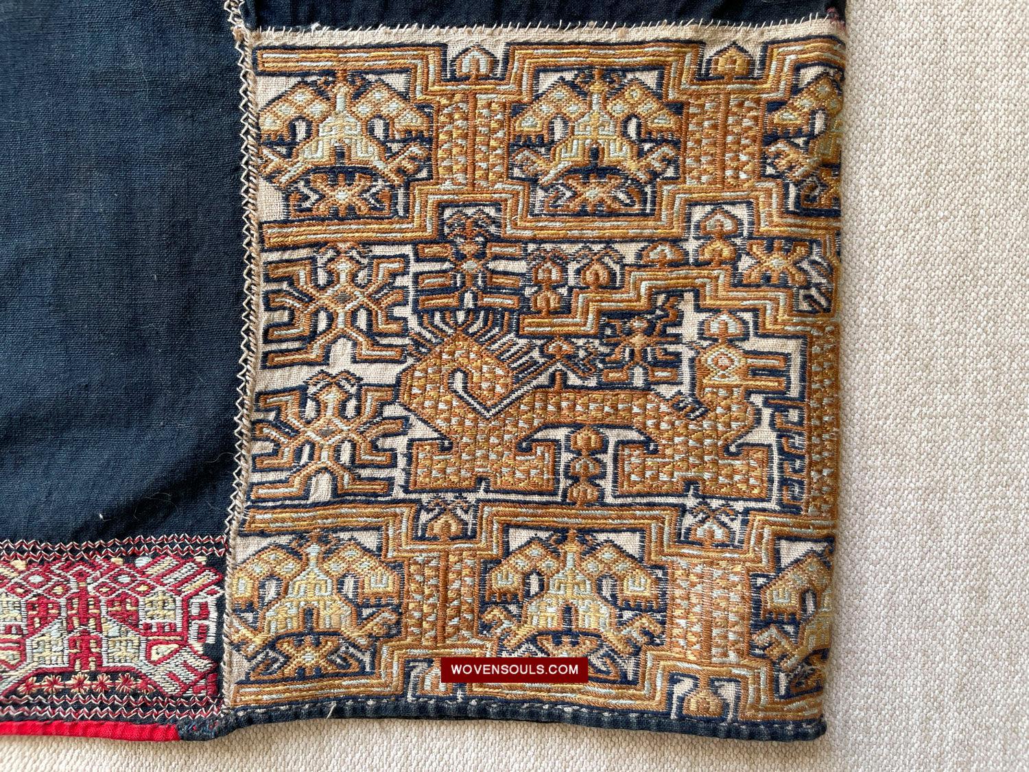 1617 Museum-Quality Old Chinese Hainan Run Li Ethnic Minority Woven Tunic Jacket-WOVENSOULS Antique Textiles & Art Gallery