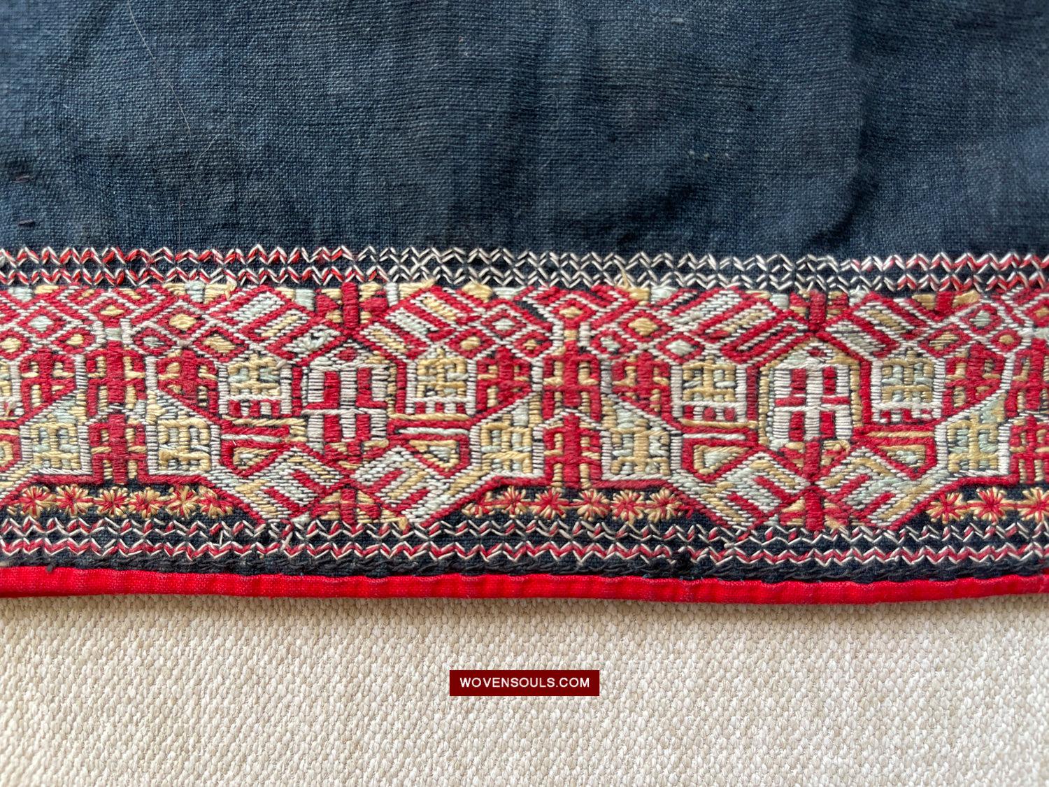 1617 Museum-Quality Old Chinese Hainan Run Li Ethnic Minority Woven Tunic Jacket-WOVENSOULS Antique Textiles & Art Gallery