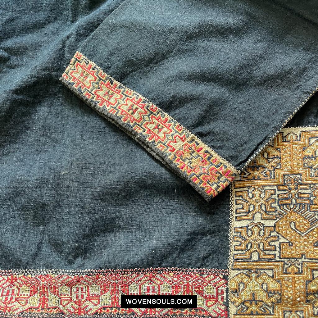 1617 Museum-Quality Old Chinese Hainan Run Li Ethnic Minority Woven Tunic Jacket-WOVENSOULS Antique Textiles & Art Gallery