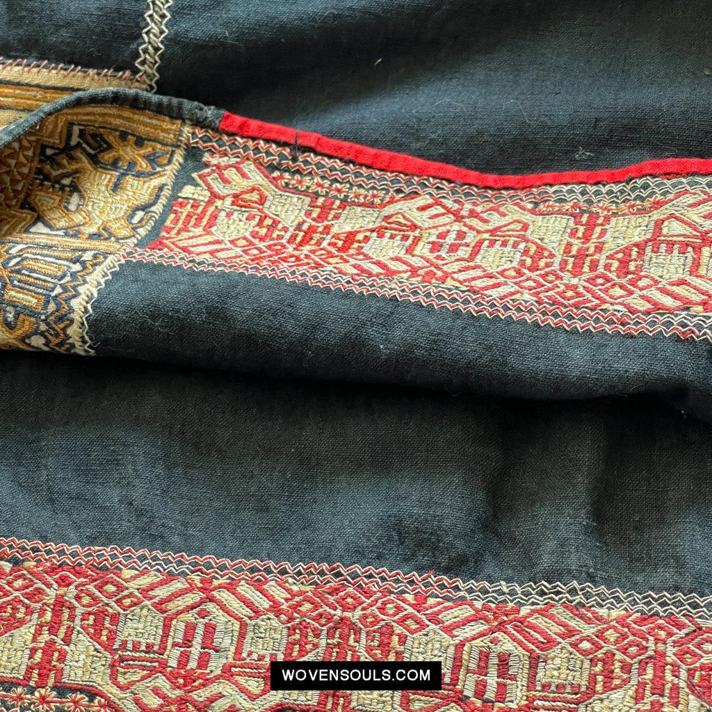 1617 Museum-Quality Old Chinese Hainan Run Li Ethnic Minority Woven Tunic Jacket-WOVENSOULS Antique Textiles & Art Gallery