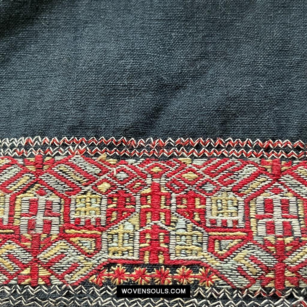 1617 Museum-Quality Old Chinese Hainan Run Li Ethnic Minority Woven Tunic Jacket-WOVENSOULS Antique Textiles & Art Gallery