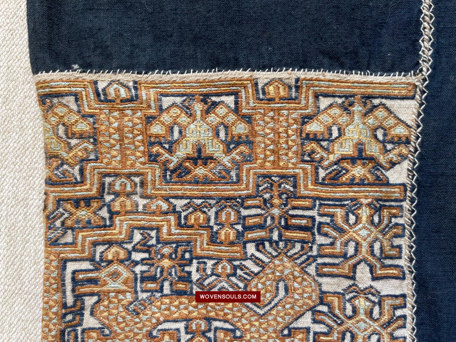 1617 Museum-Quality Old Chinese Hainan Run Li Ethnic Minority Woven Tunic Jacket-WOVENSOULS Antique Textiles & Art Gallery