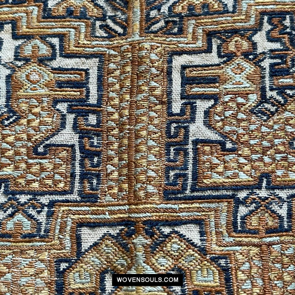 1617 Museum-Quality Old Chinese Hainan Run Li Ethnic Minority Woven Tunic Jacket-WOVENSOULS Antique Textiles & Art Gallery