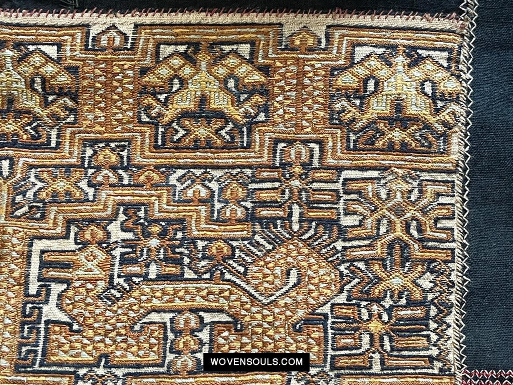1617 Museum-Quality Old Chinese Hainan Run Li Ethnic Minority Woven Tunic Jacket-WOVENSOULS Antique Textiles & Art Gallery