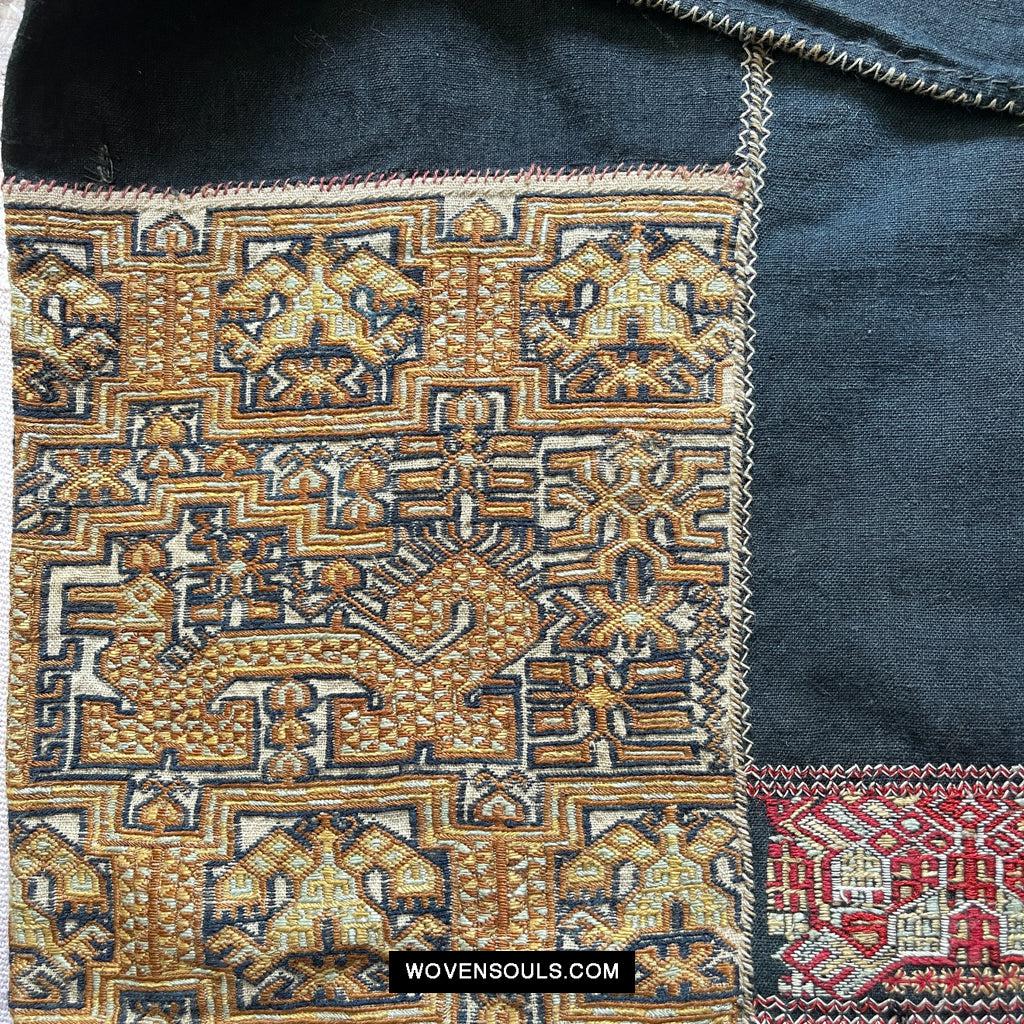 1617 Museum-Quality Old Chinese Hainan Run Li Ethnic Minority Woven Tunic Jacket-WOVENSOULS Antique Textiles & Art Gallery