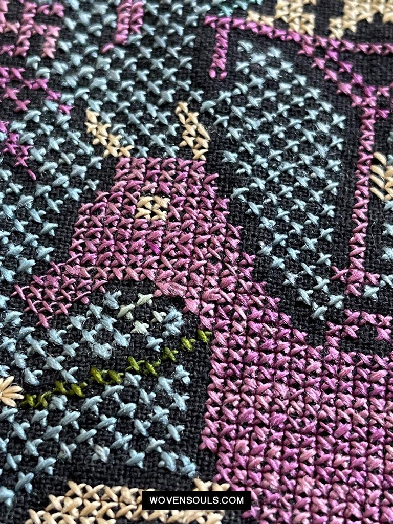 1618 Rare Vintage Baby Carrier with Figures-WOVENSOULS Antique Textiles & Art Gallery