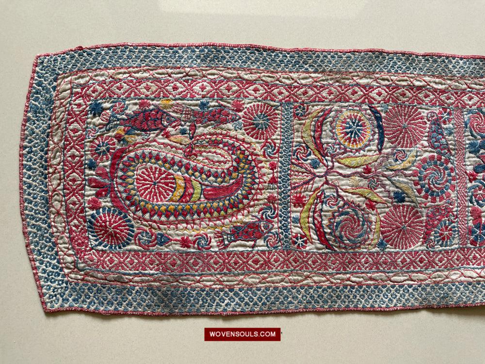 1619 SOLD Antique Figurative Kantha Embroidery-WOVENSOULS Antique Textiles & Art Gallery