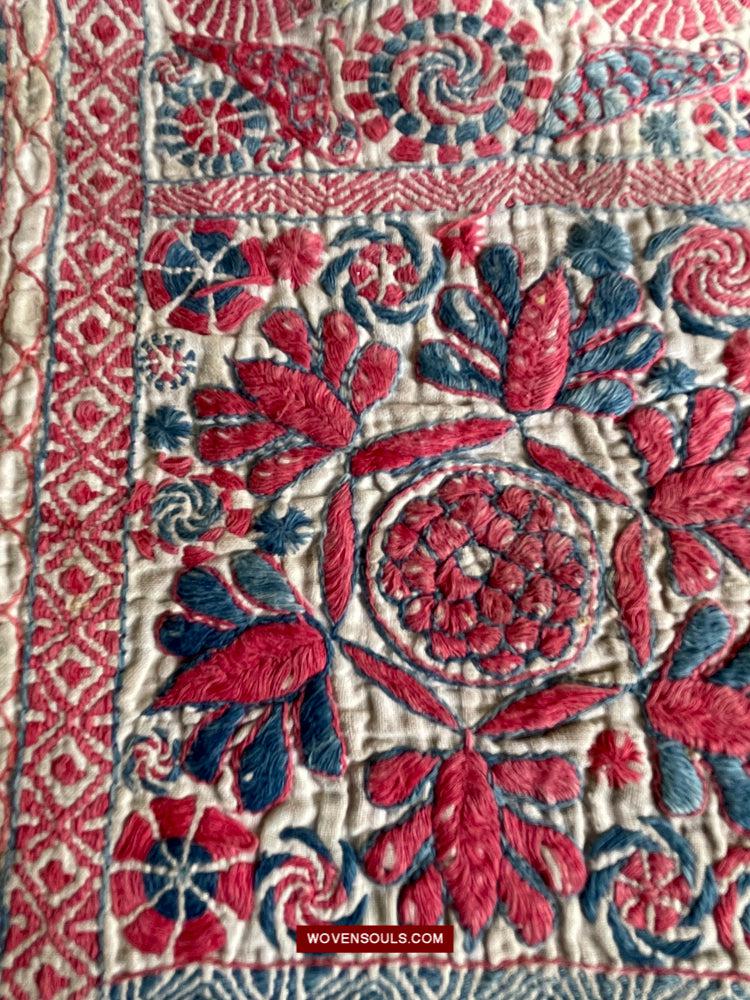 1619 SOLD Antique Figurative Kantha Embroidery-WOVENSOULS Antique Textiles & Art Gallery
