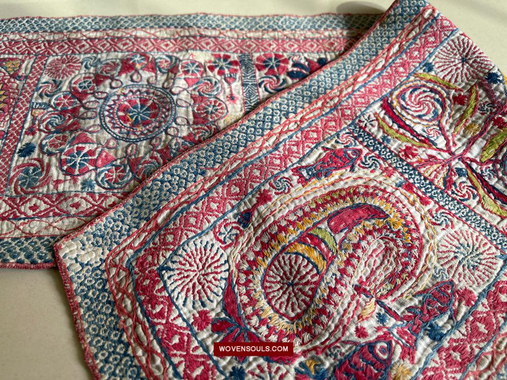 1619 SOLD Antique Figurative Kantha Embroidery-WOVENSOULS Antique Textiles & Art Gallery