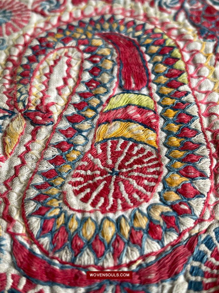 1619 SOLD Antique Figurative Kantha Embroidery-WOVENSOULS Antique Textiles & Art Gallery