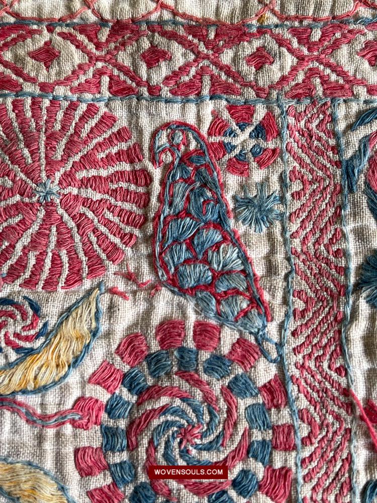 1619 SOLD Antique Figurative Kantha Embroidery-WOVENSOULS Antique Textiles & Art Gallery