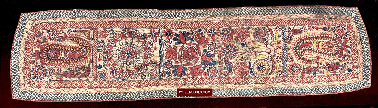 1619 SOLD Antique Figurative Kantha Embroidery-WOVENSOULS Antique Textiles & Art Gallery