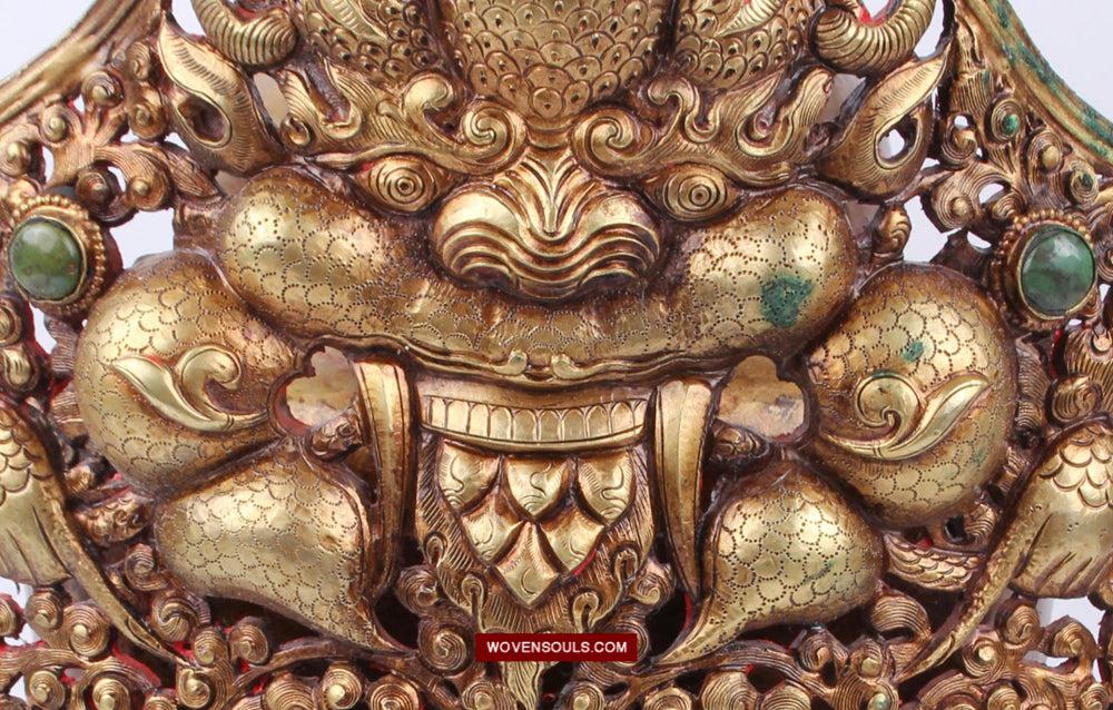 1620 Antique Buddhist Ceremonial Crown for Lama / Priest-WOVENSOULS Antique Textiles & Art Gallery