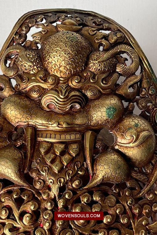 1620 Antike buddhistische Zeremonienkrone für Lama/Priester-WOVENSOULS Galerie für antike Textilien und Kunst