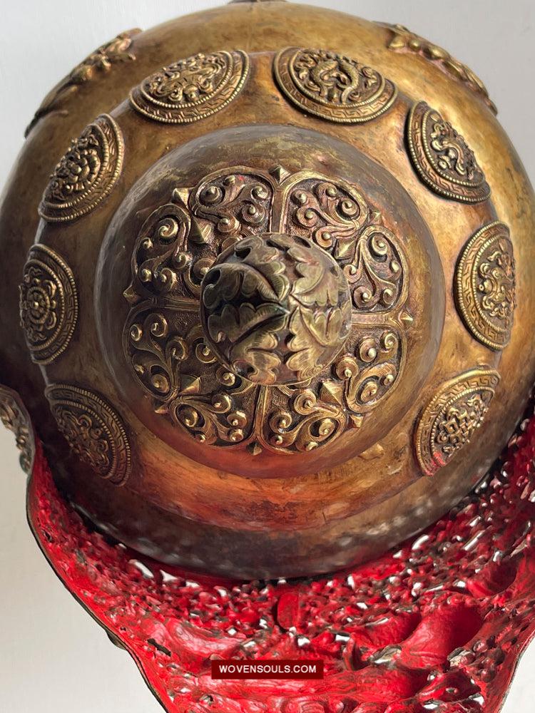 1620 Antique Buddhist Ceremonial Crown for Lama / Priest-WOVENSOULS Antique Textiles & Art Gallery