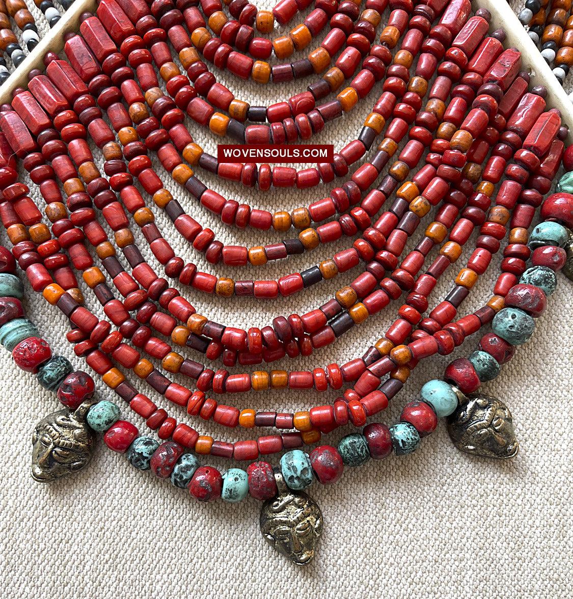 1623 SOLD Antique Naga Tribal Bead Necklace-WOVENSOULS Antique Textiles & Art Gallery