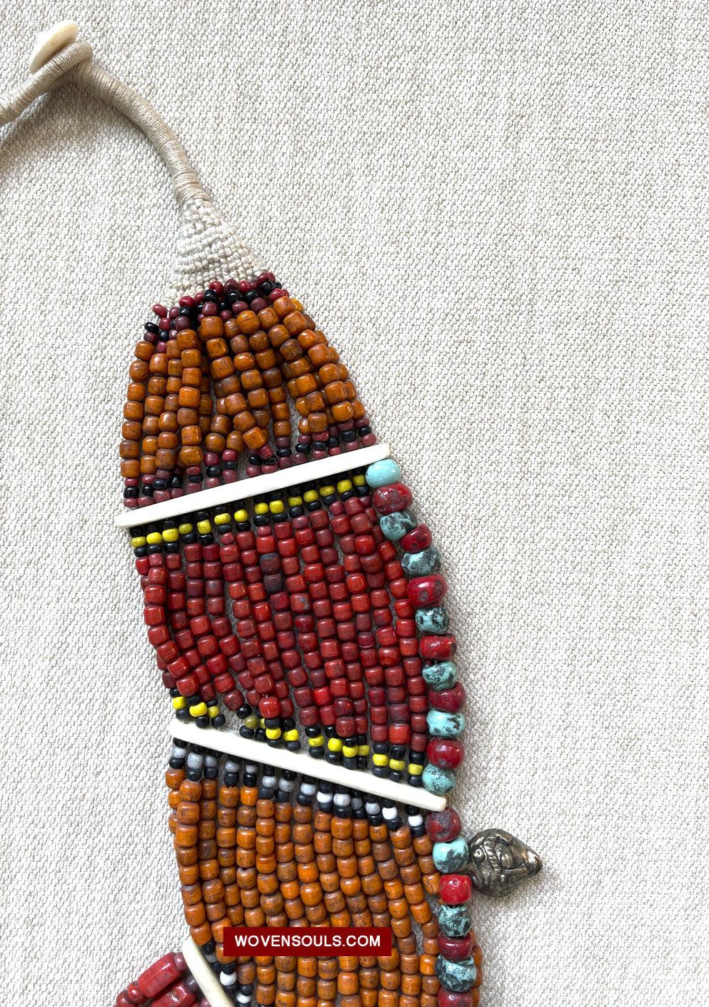 1623 SOLD Antique Naga Tribal Bead Necklace-WOVENSOULS Antique Textiles & Art Gallery