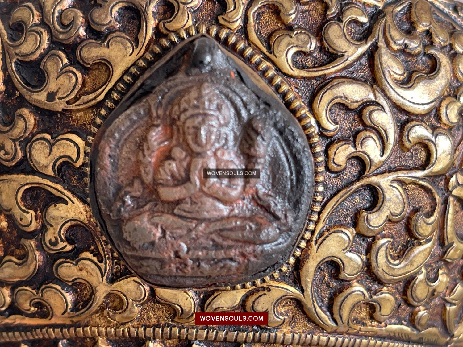 1624 Himalayan Buddhist Ceremonial Pot with Mountain Crystal Carvings-WOVENSOULS Antique Textiles & Art Gallery