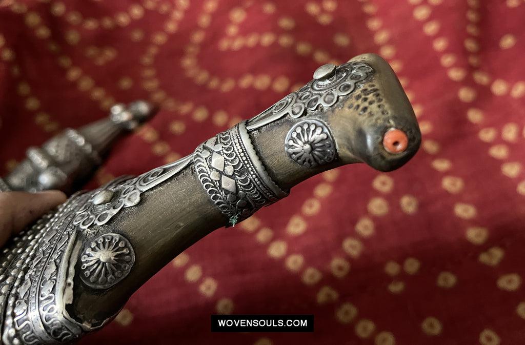 1625 Rare Old Silver Yemen Bedouin Tribal Belt Ornament-WOVENSOULS Antique Textiles & Art Gallery