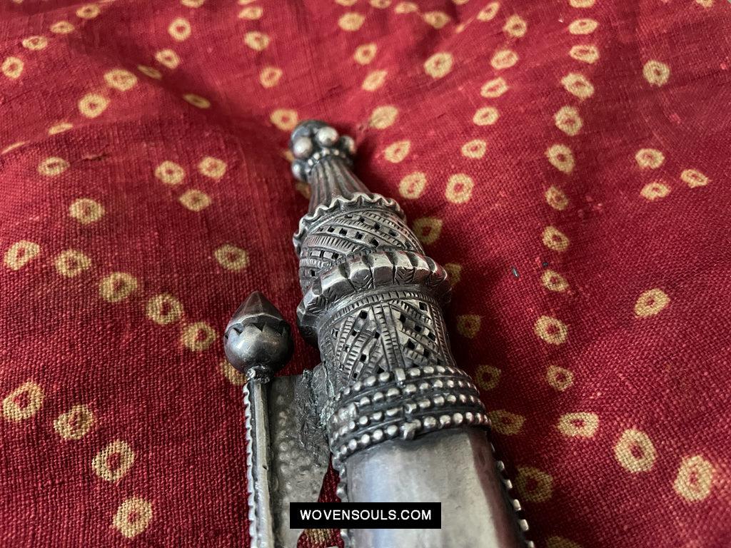 1625 Rare Old Silver Yemen Bedouin Tribal Belt Ornament-WOVENSOULS Antique Textiles & Art Gallery