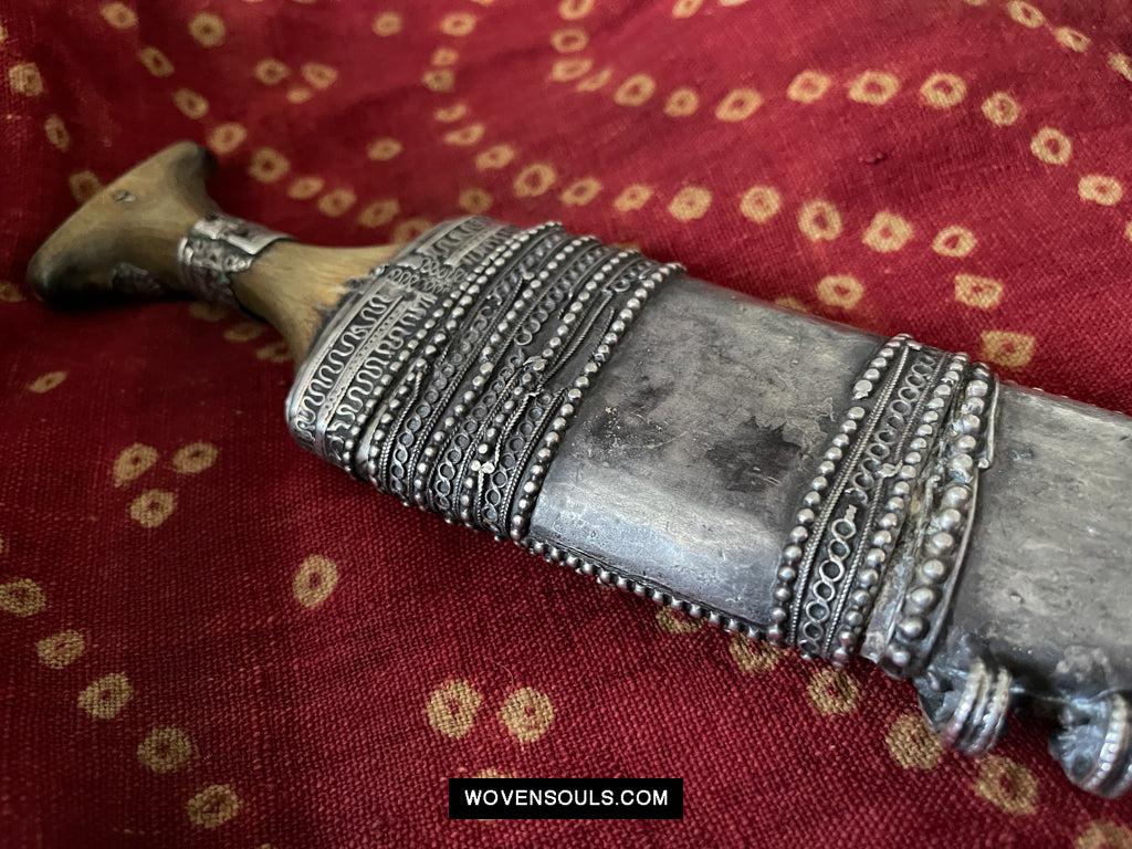 1625 Rare Old Silver Yemen Bedouin Tribal Belt Ornament-WOVENSOULS Antique Textiles & Art Gallery