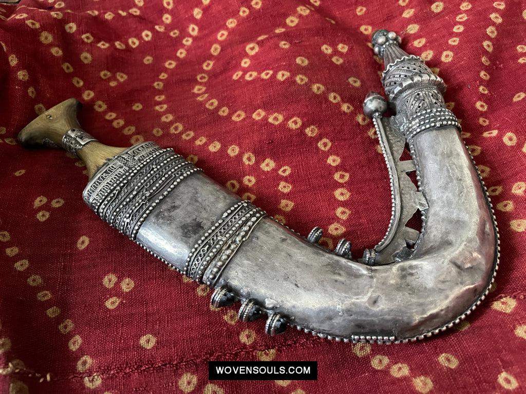 1625 Rare Old Silver Yemen Bedouin Tribal Belt Ornament-WOVENSOULS Antique Textiles & Art Gallery
